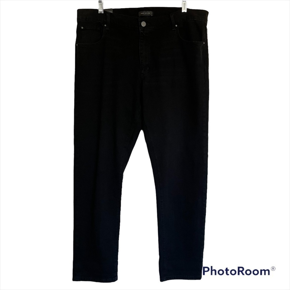 NWT Ann Taylor The Girlfriend Low-rise Slim Fit Black Jeans Size 12